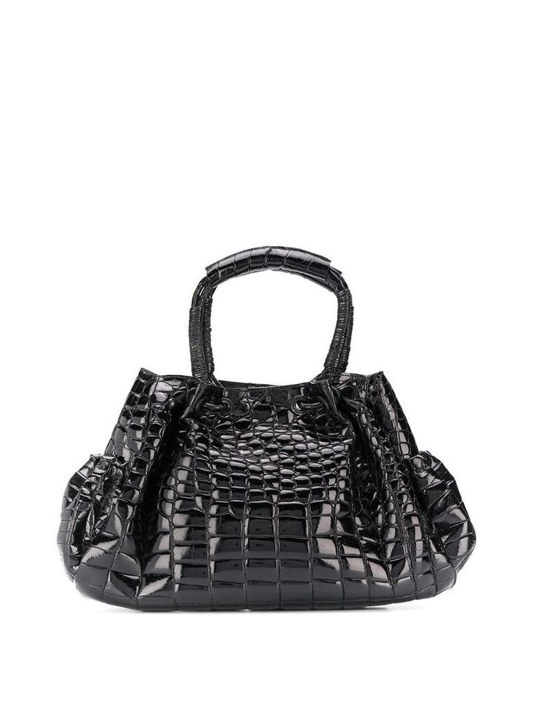 Giorgio Armani Pre-Owned 2000s crocodile leather tote - Black