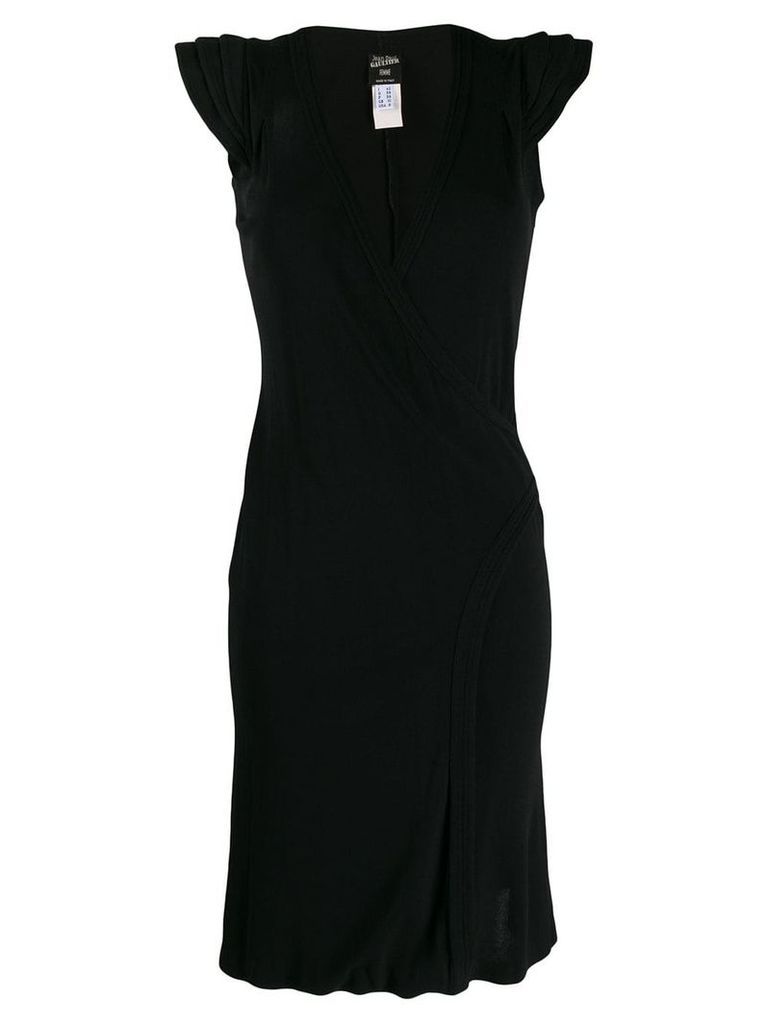 Jean Paul Gaultier Pre-Owned 1990's v-neck dress - Black