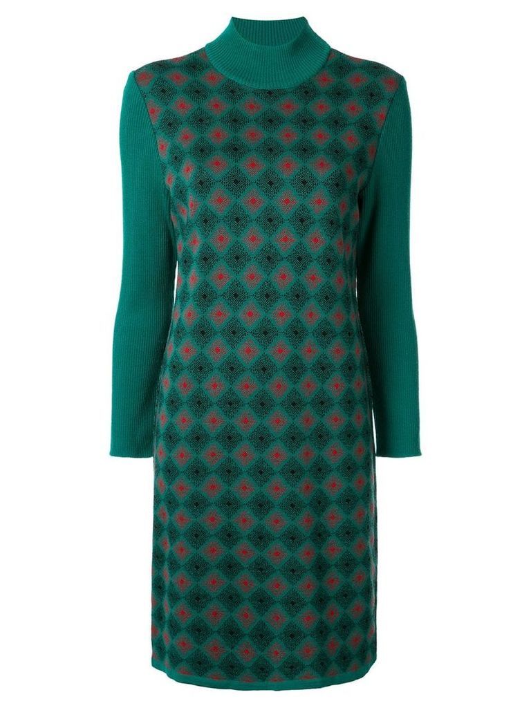 Yves Saint Laurent Pre-Owned argyle pattern dress - Green