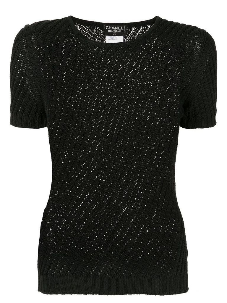 Chanel Pre-Owned CC short sleeve top - Black
