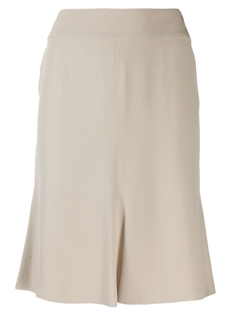 Chanel Pre-Owned 2004's box pleat slim-fit skirt - NEUTRALS