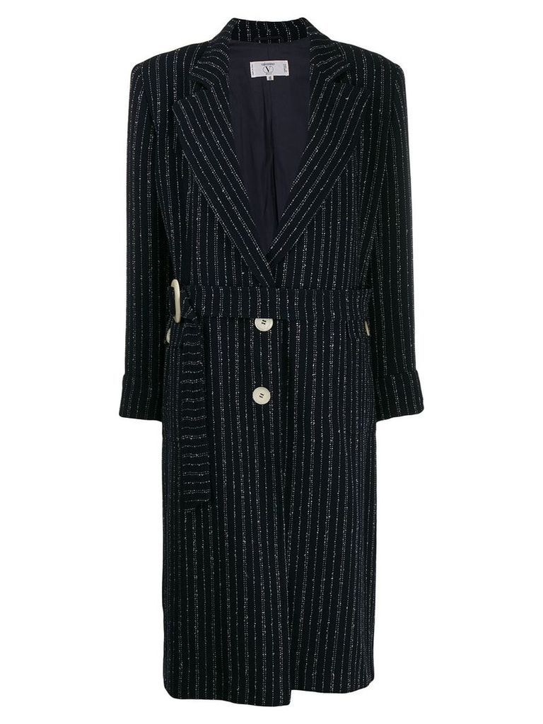Valentino Pre-Owned '1980s striped coat - Blue