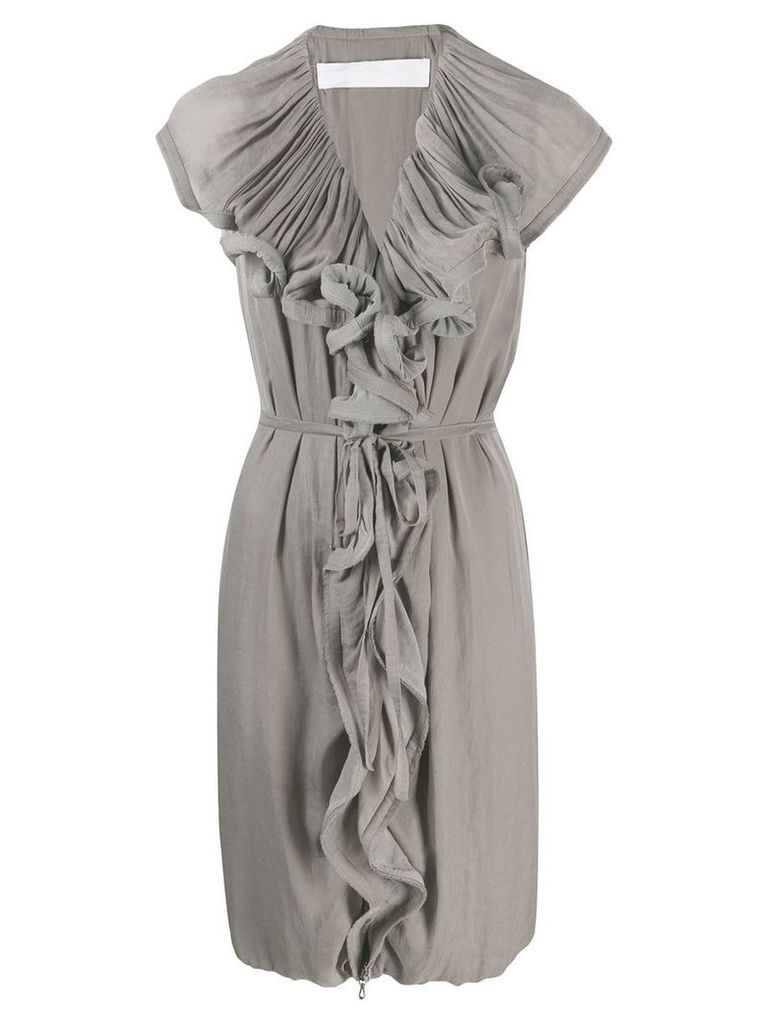 LANVIN Pre-Owned ruffled cocktail dress - Grey