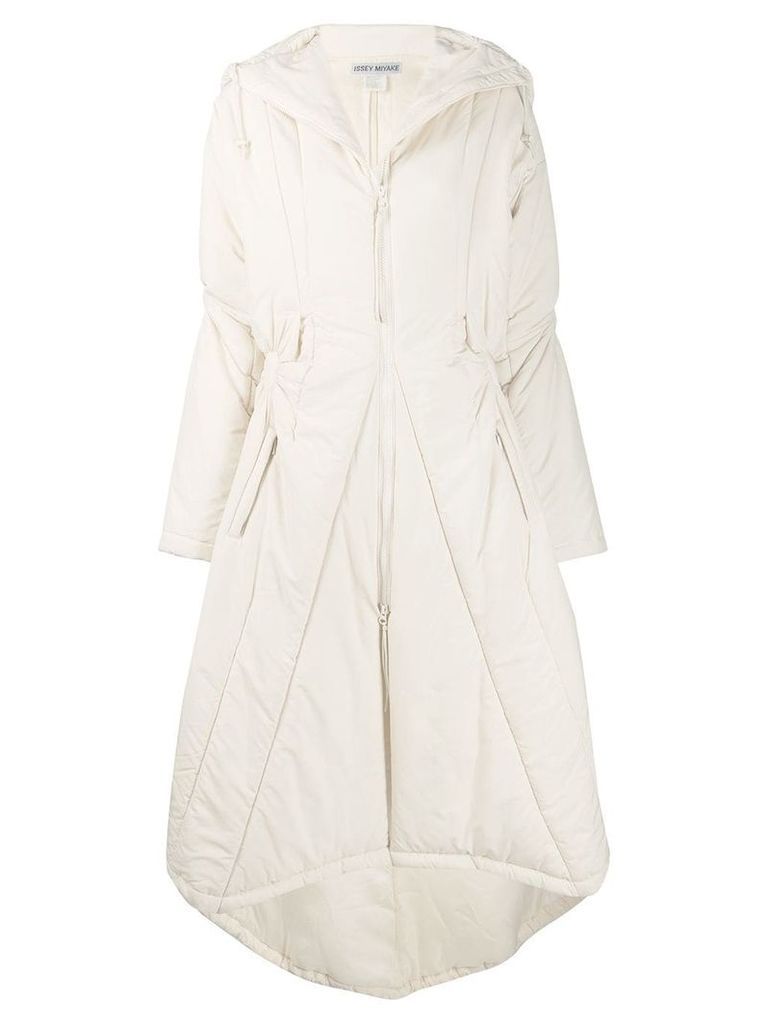 Issey Miyake Pre-Owned ruched midi coat - Neutrals
