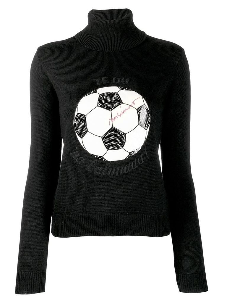 Moschino Pre-Owned soccer ball intarsia sweater - Black