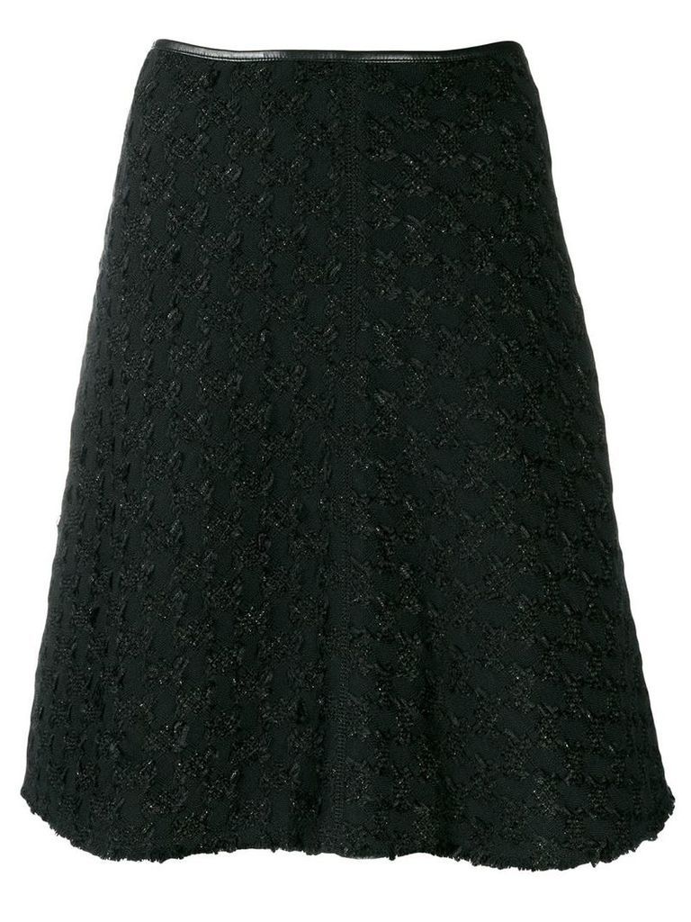 Prada Pre-Owned 1990s checked jacquard A-line skirt - Black