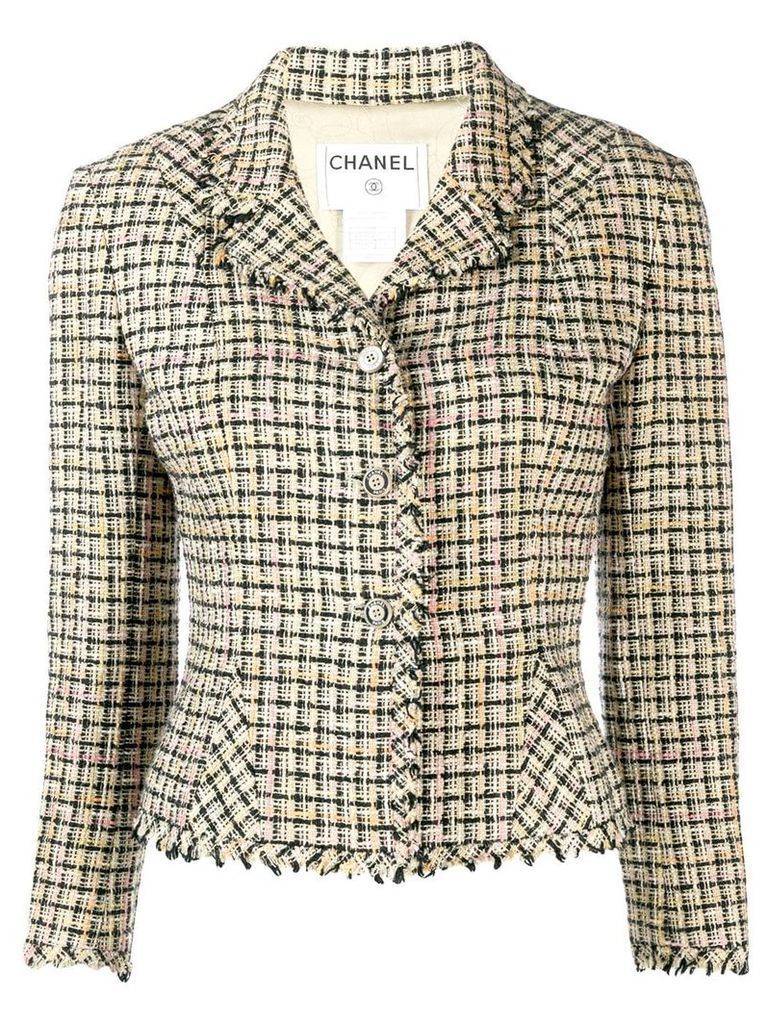 Chanel Pre-Owned 2003's tweed slim-fit jacket - NEUTRALS
