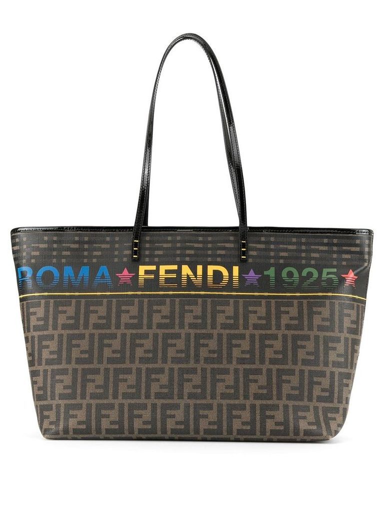 Fendi Pre-Owned Zucca Pattern Shoulder Tote Bag - Brown