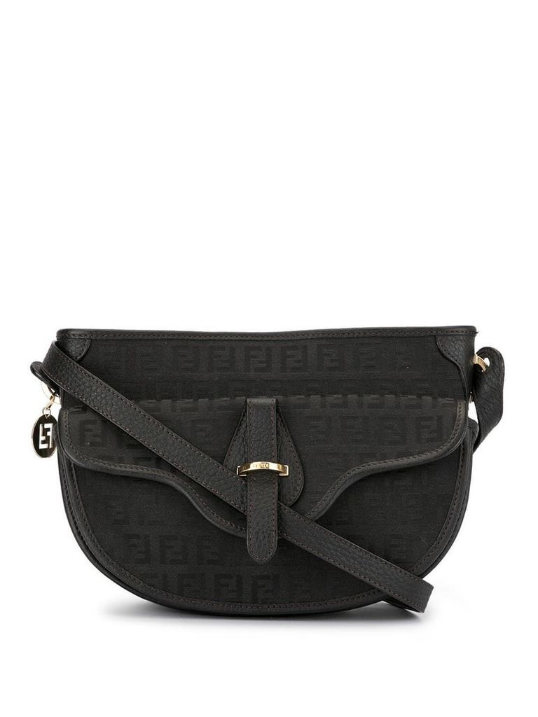 Fendi Pre-Owned Zucchino pattern shoulder bag - Black