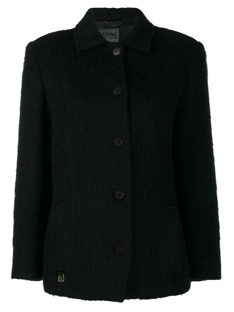 Versace Pre-Owned '2000s cutaway collar coat - Black