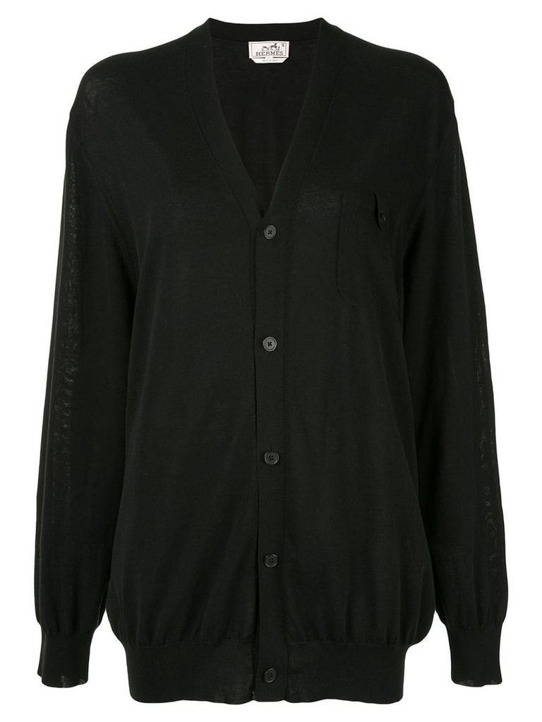 Hermès Pre-Owned Long Sleeve Cardigan - Black