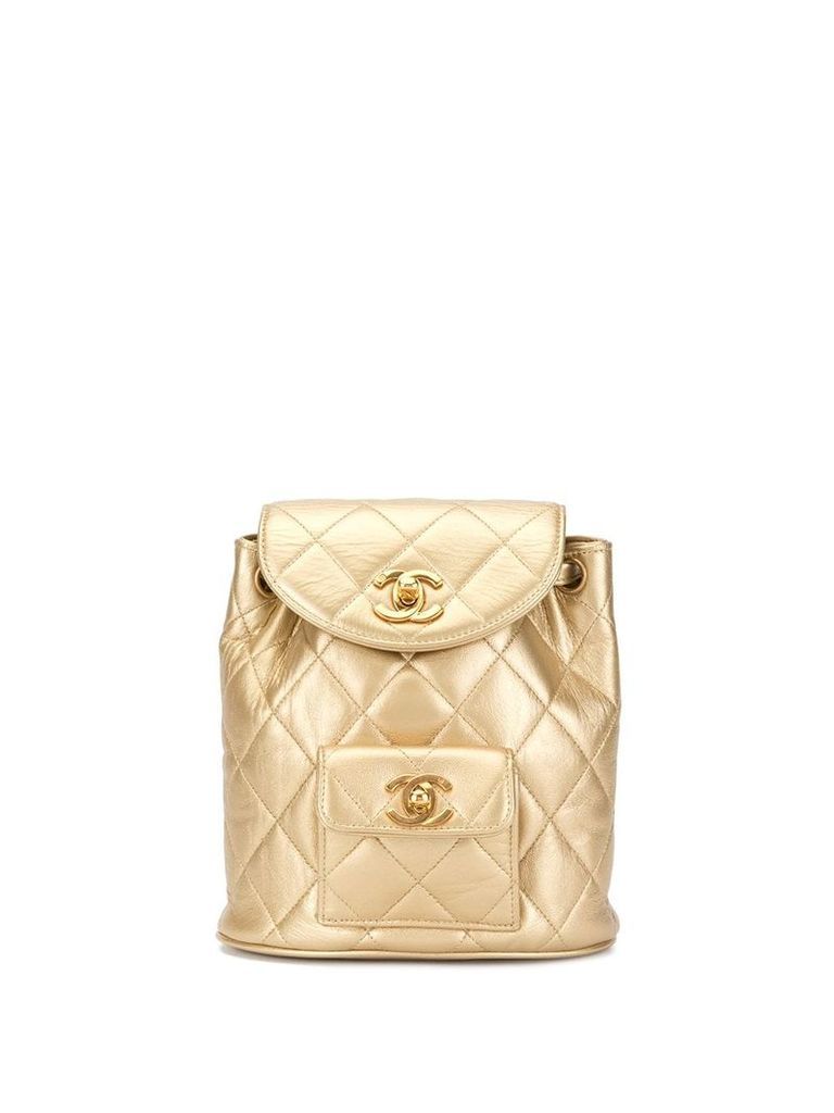 Chanel Pre-Owned 1991-1994 CC chain backpack bag - GOLD