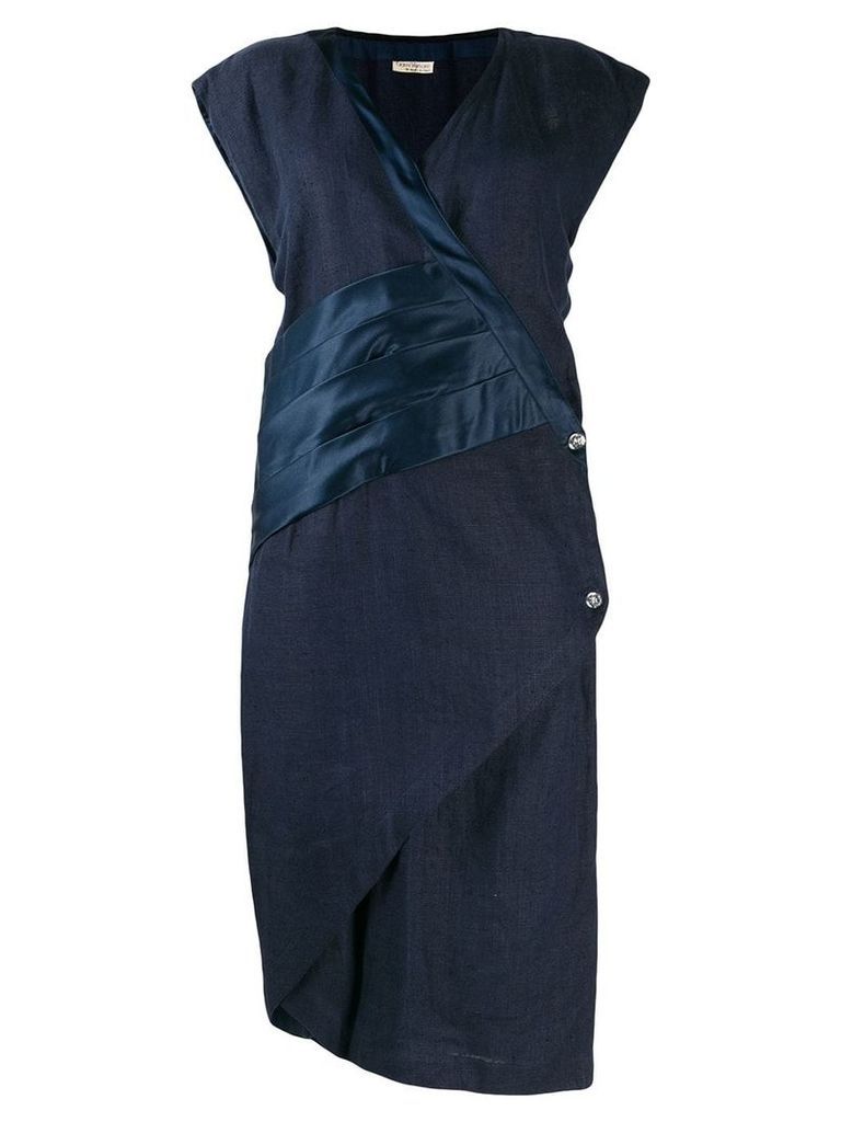 Versace Pre-Owned 1980's envelope style asymmetric dress - Blue