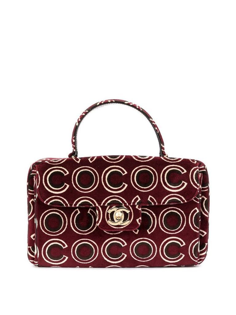 Chanel Pre-Owned 2002-2003 CC velvet hand bag - Red