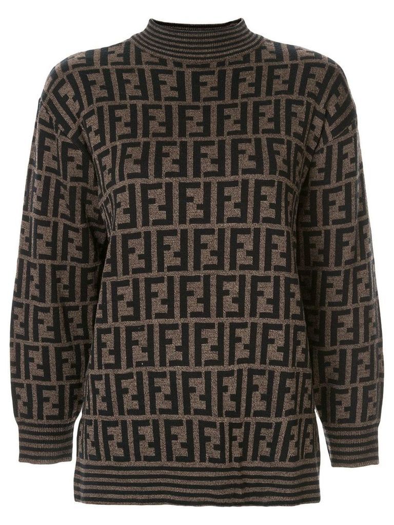Fendi Pre-Owned knitted monogram jumper - Brown