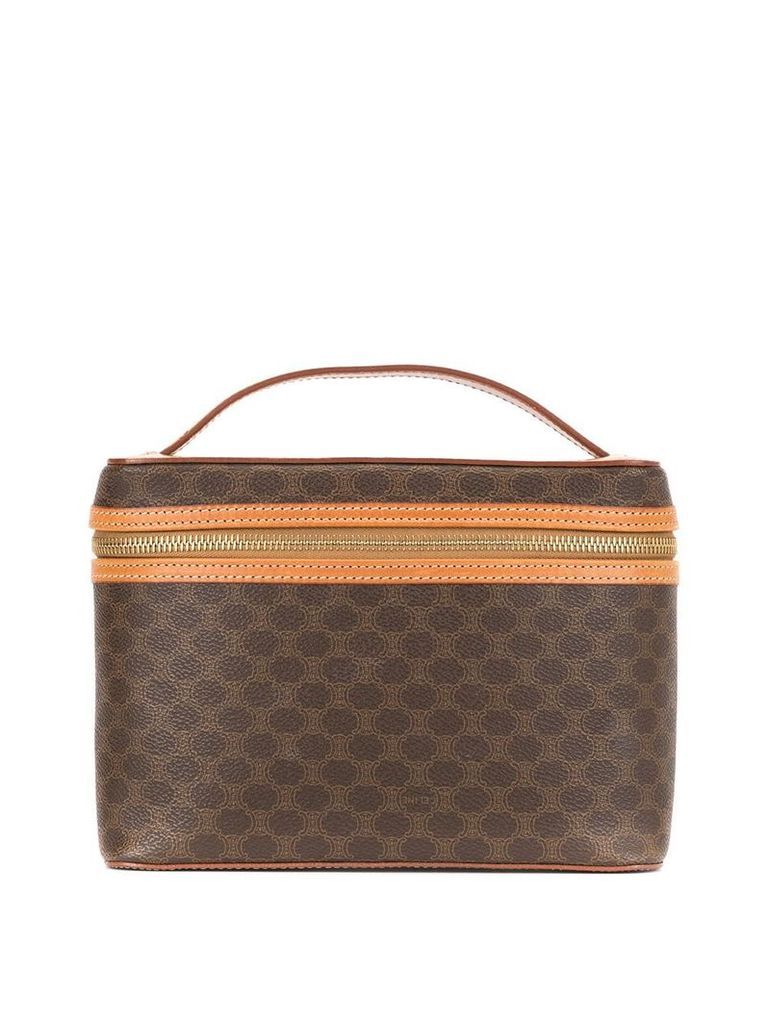 Céline Pre-Owned Macadam pattern vanity bag - Brown