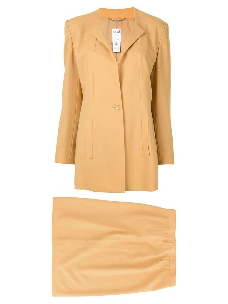 Céline Pre-Owned setup suit jacket skirt - Brown