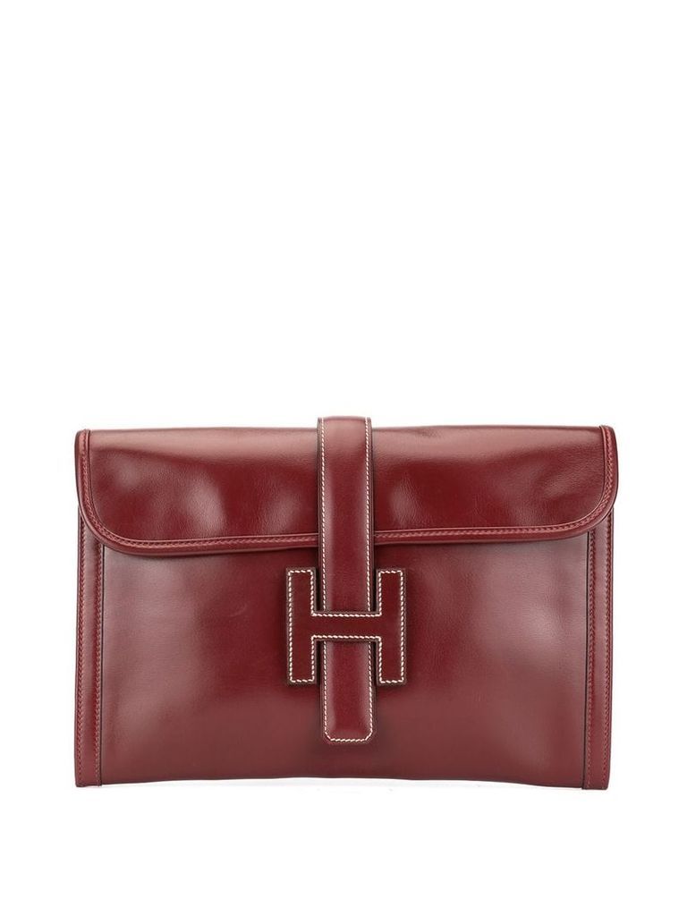 Hermès Pre-Owned 1981 Jige PM H logo clutch - Red
