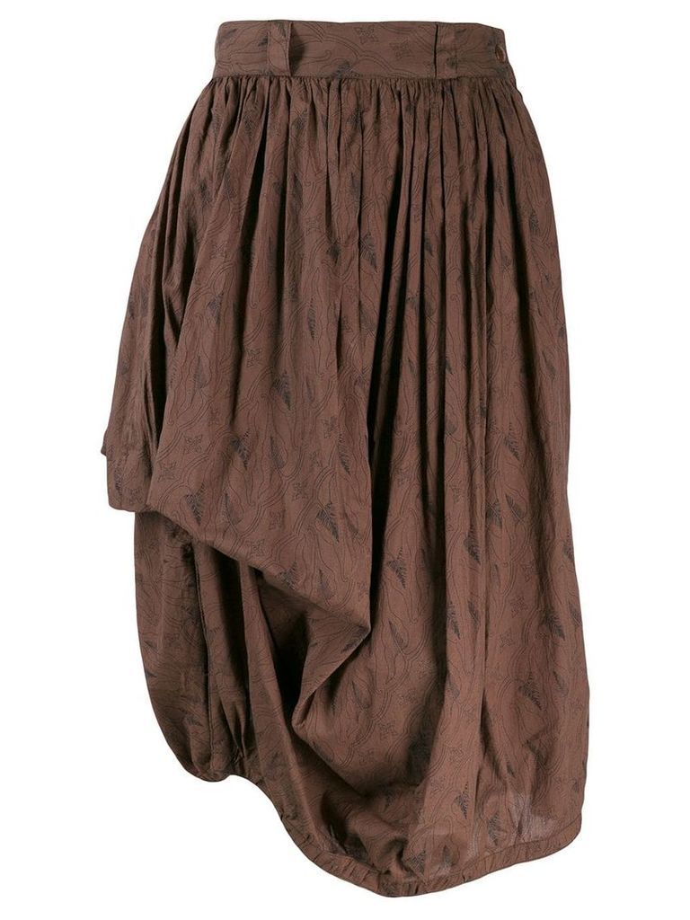 Versace Pre-Owned 1980's gathered asymmetric skirt - Brown