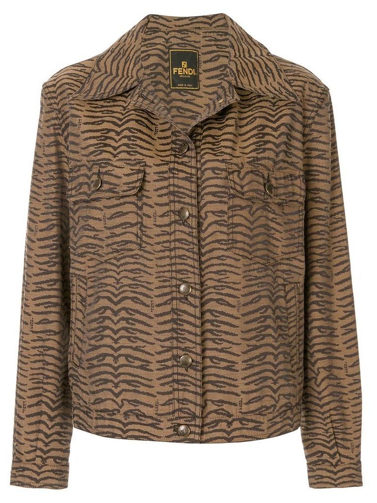 Fendi Pre-Owned zebra pattern long sleeve jacket - Brown