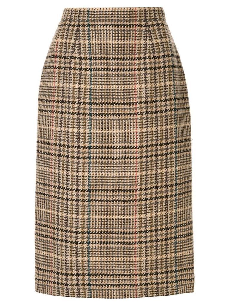 Burberry Pre-Owned plaid straight skirt - Brown