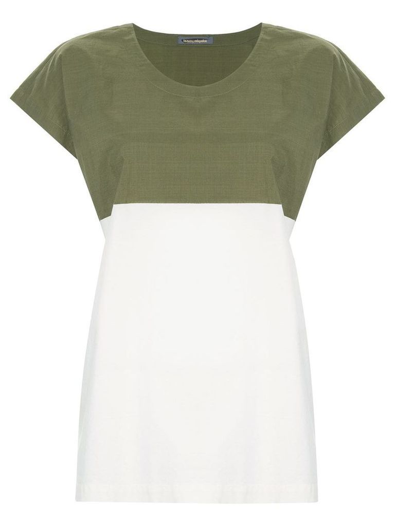 Issey Miyake Pre-Owned colour block T-shirt - Green
