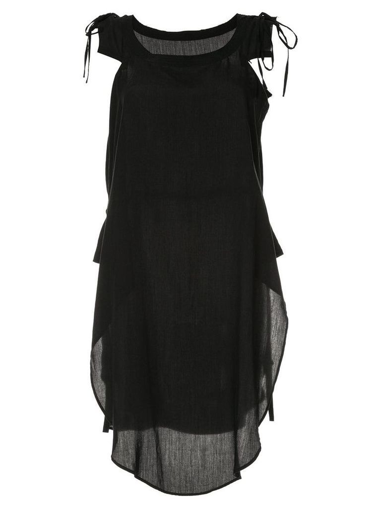 Yohji Yamamoto Pre-Owned lace-up shoulders loose blouse - Black