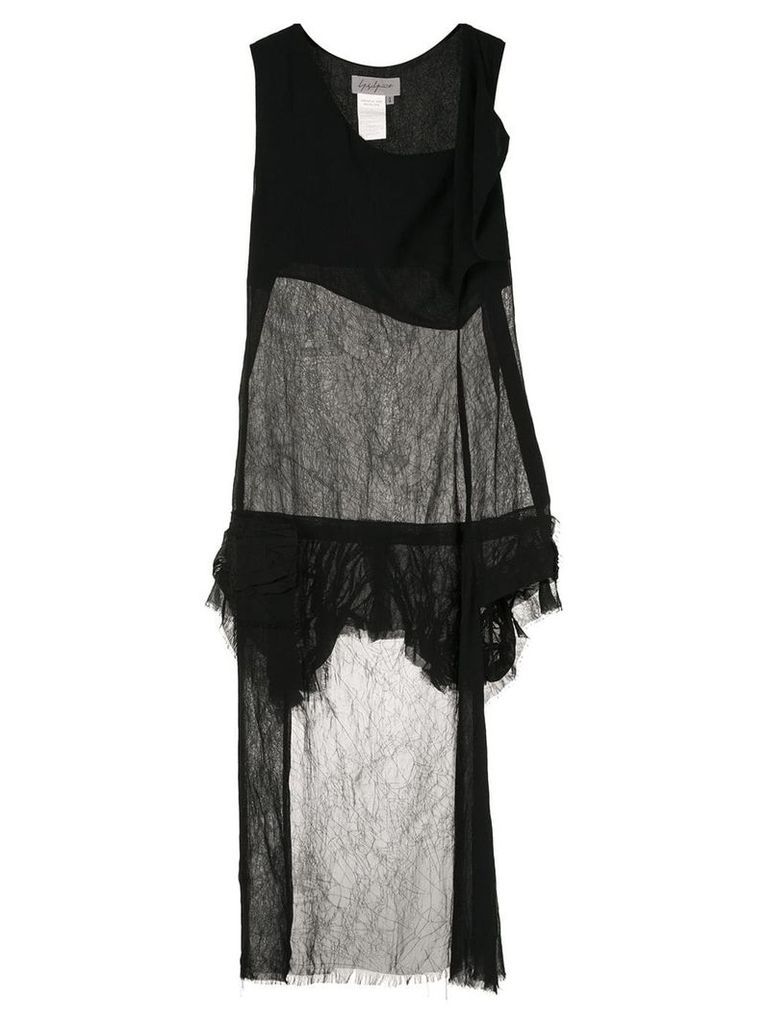 Yohji Yamamoto Pre-Owned sheer raw dress - Black