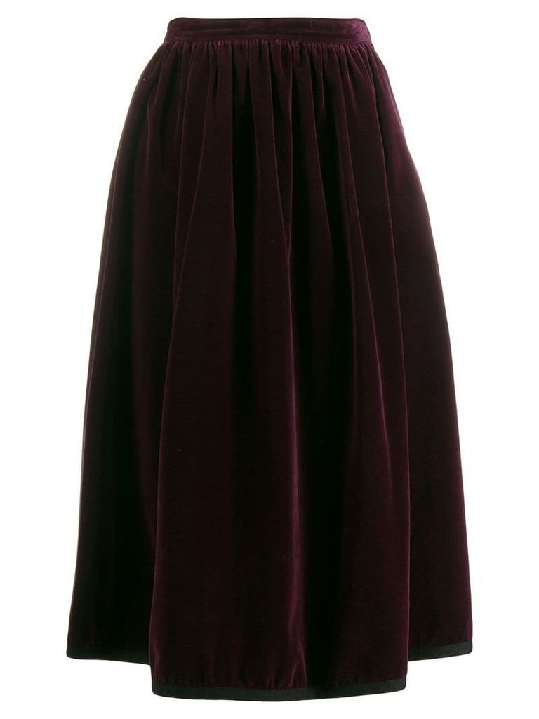 Yves Saint Laurent Pre-Owned 1970's velvet skirt - PURPLE