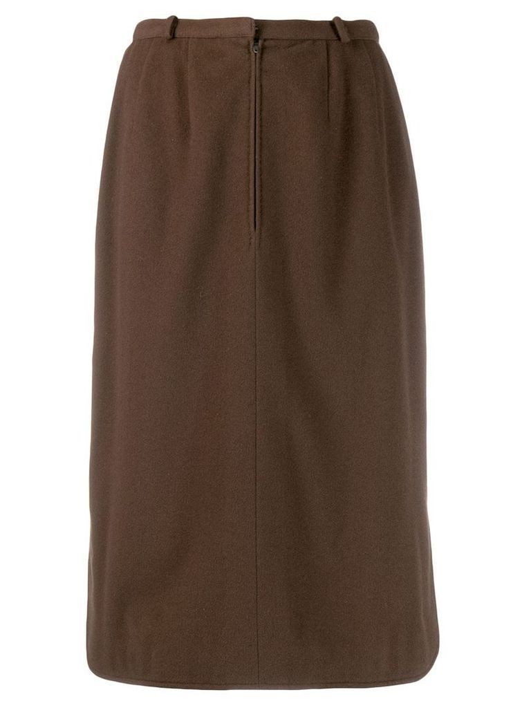 Jean Louis Scherrer Pre-Owned front zip skirt - Brown