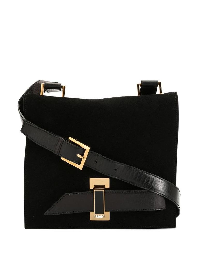 Fendi Pre-Owned logos shoulder bag - Black