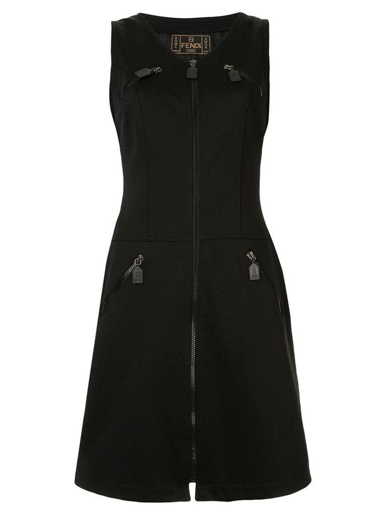 Fendi Pre-Owned zip-detail drop-waist dress - Black