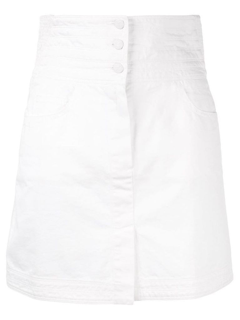 Chanel Pre-Owned CC button high waist skirt - White