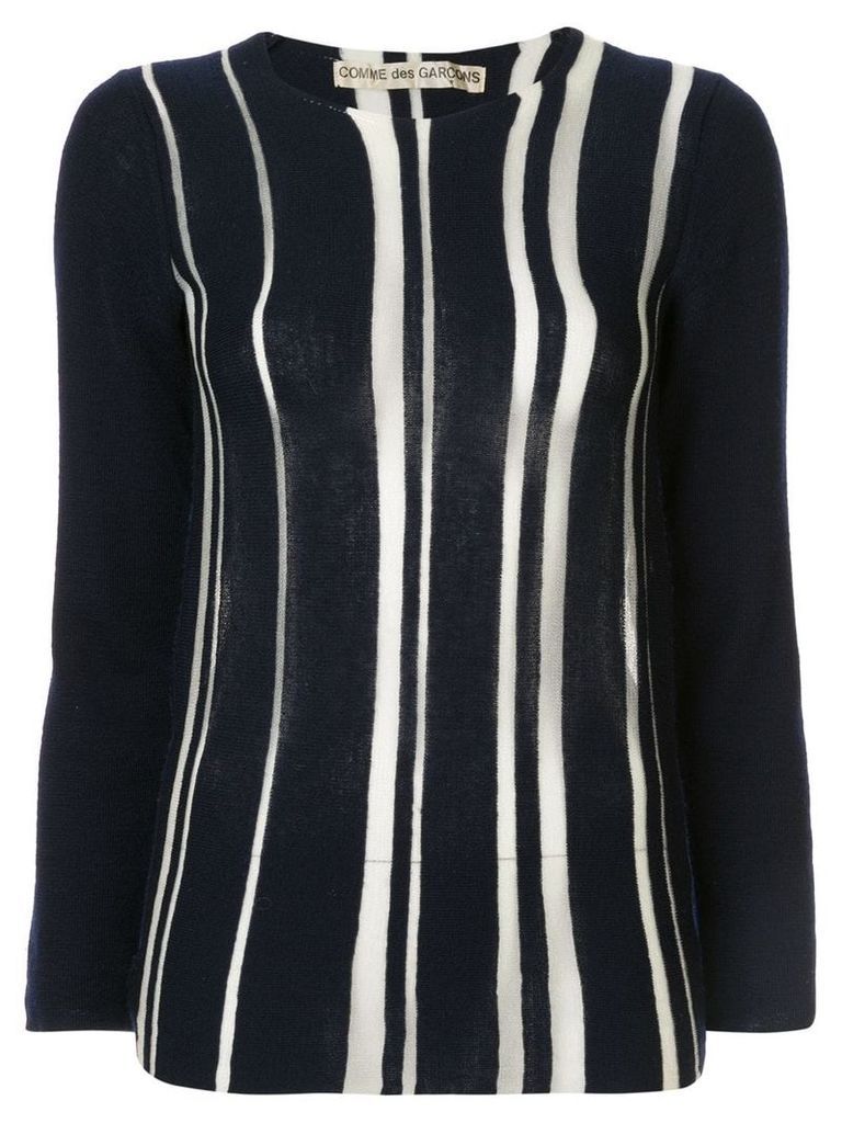 Comme Des Garçons Pre-Owned knitted striped blouse - Blue