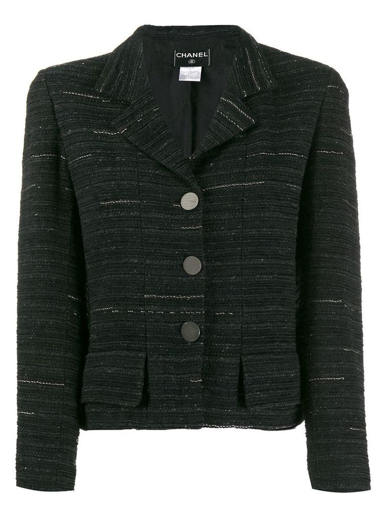 Chanel Pre-Owned 1999 striped tweed jacket - Black