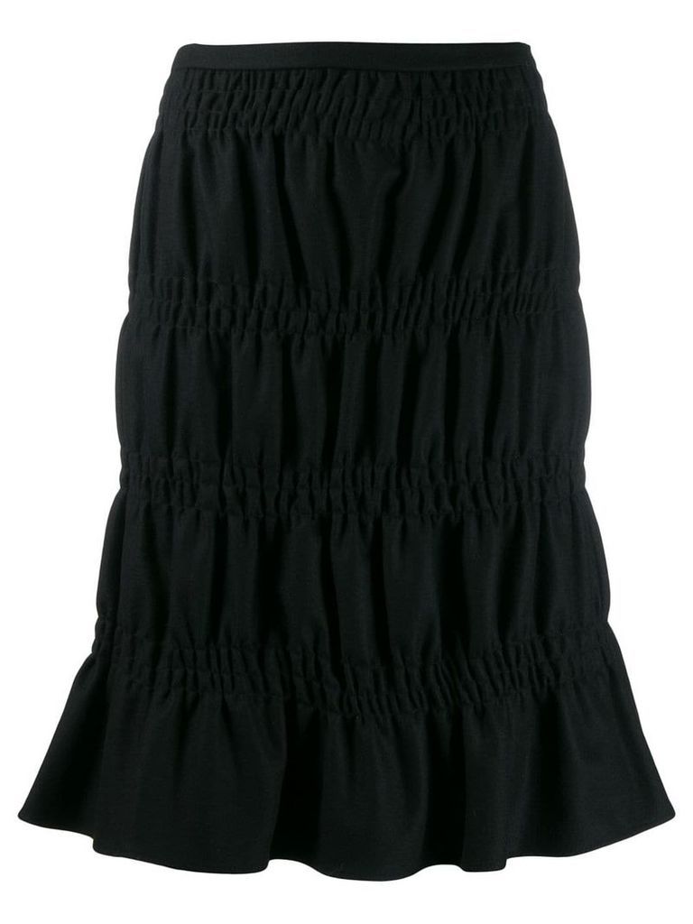 Romeo Gigli Pre-Owned 2000's gathered knee-length skirt - Black