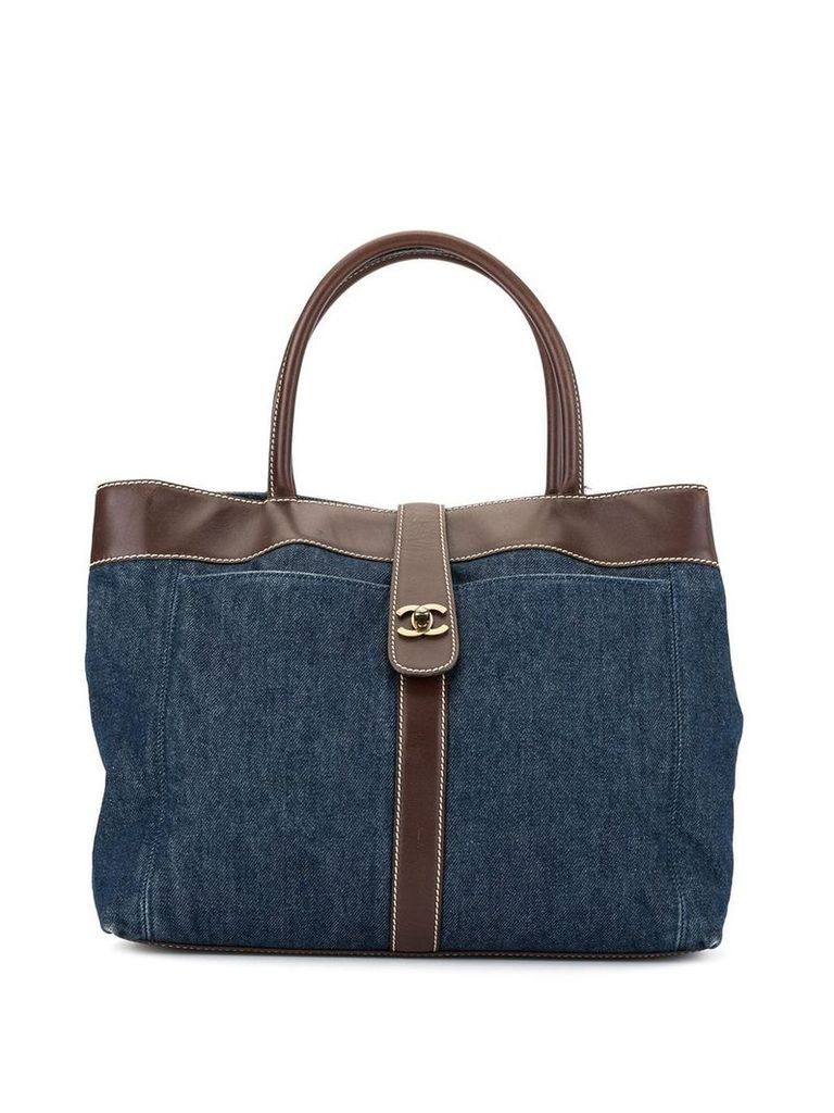 Chanel Pre-Owned 01's denim hand bag - Blue