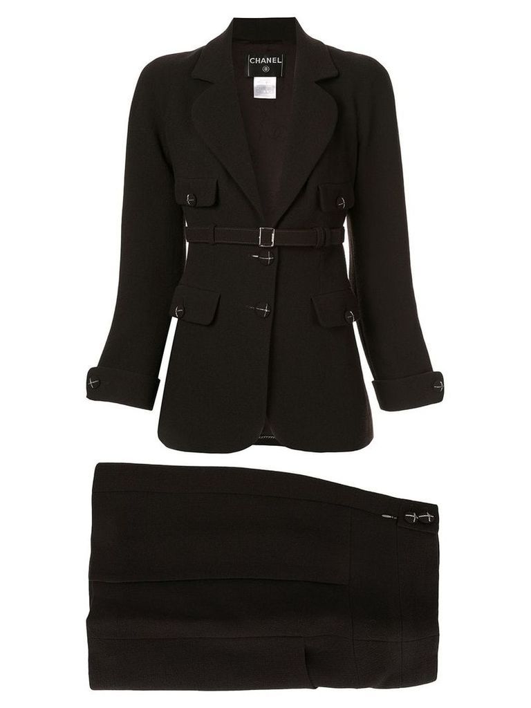 Chanel Pre-Owned CC setup suit jacket skirt - Black