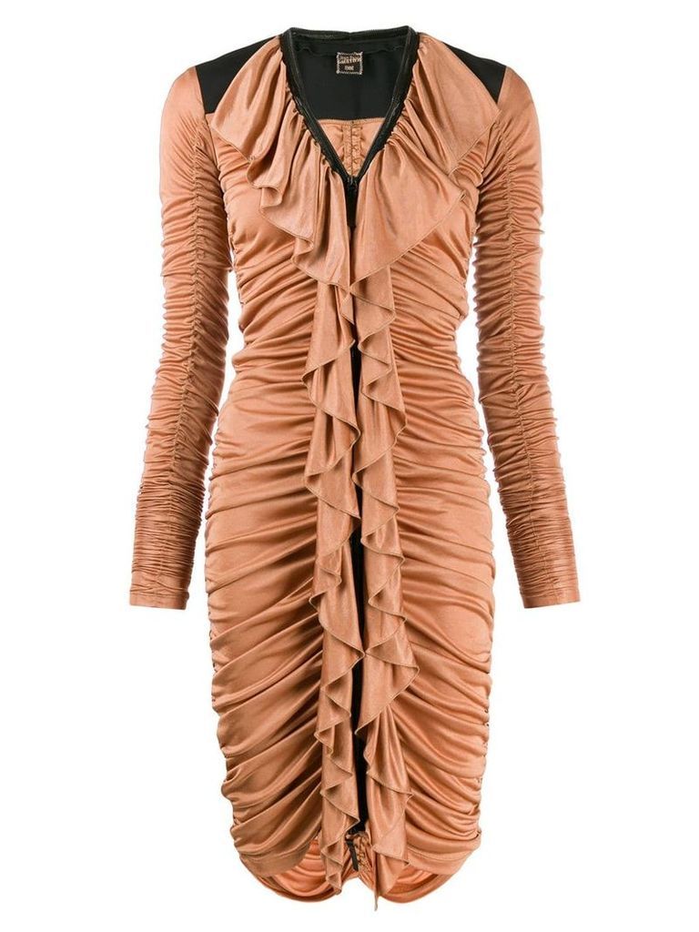 Jean Paul Gaultier Pre-Owned 1990's ruched dress - Brown