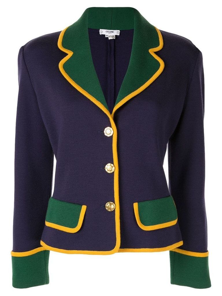 Céline Pre-Owned colourblock fitted jacket - PURPLE