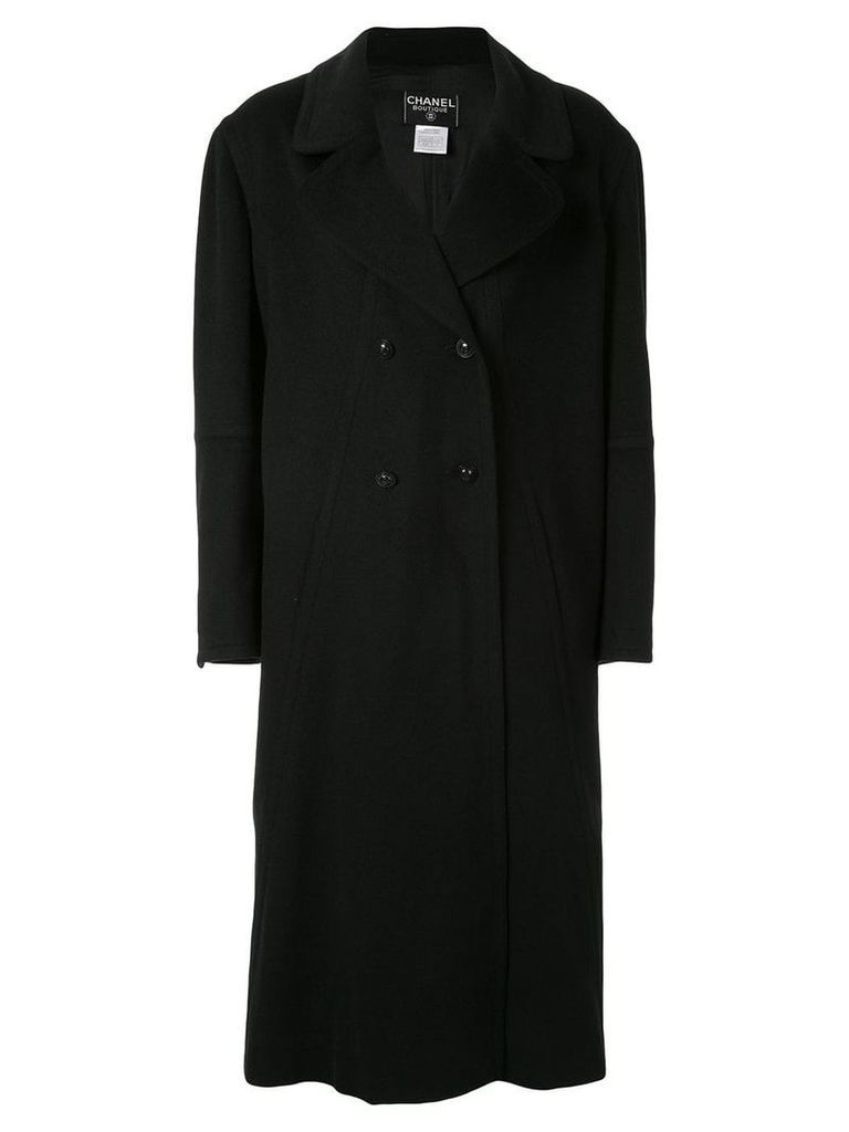 Chanel Pre-Owned double-breasted overcoat - Black