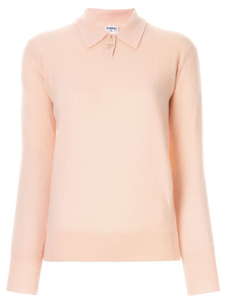 Chanel Pre-Owned cashmere buttoned jumper - PINK