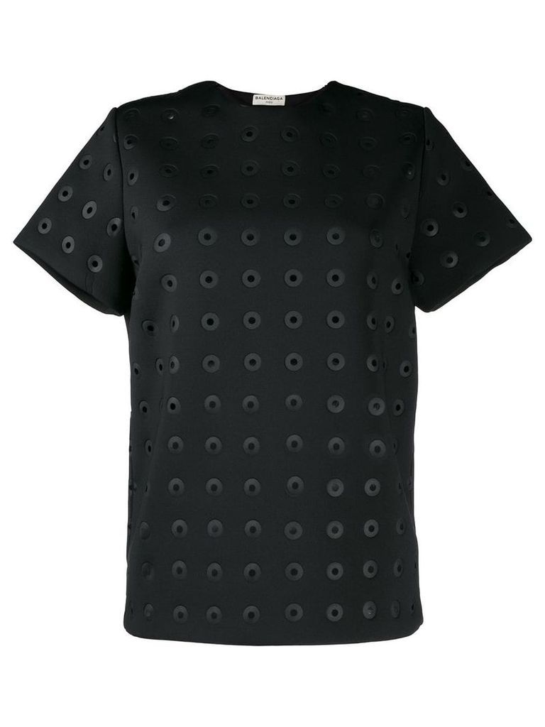 Balenciaga Pre-Owned eyelet detailed T-shirt - Black