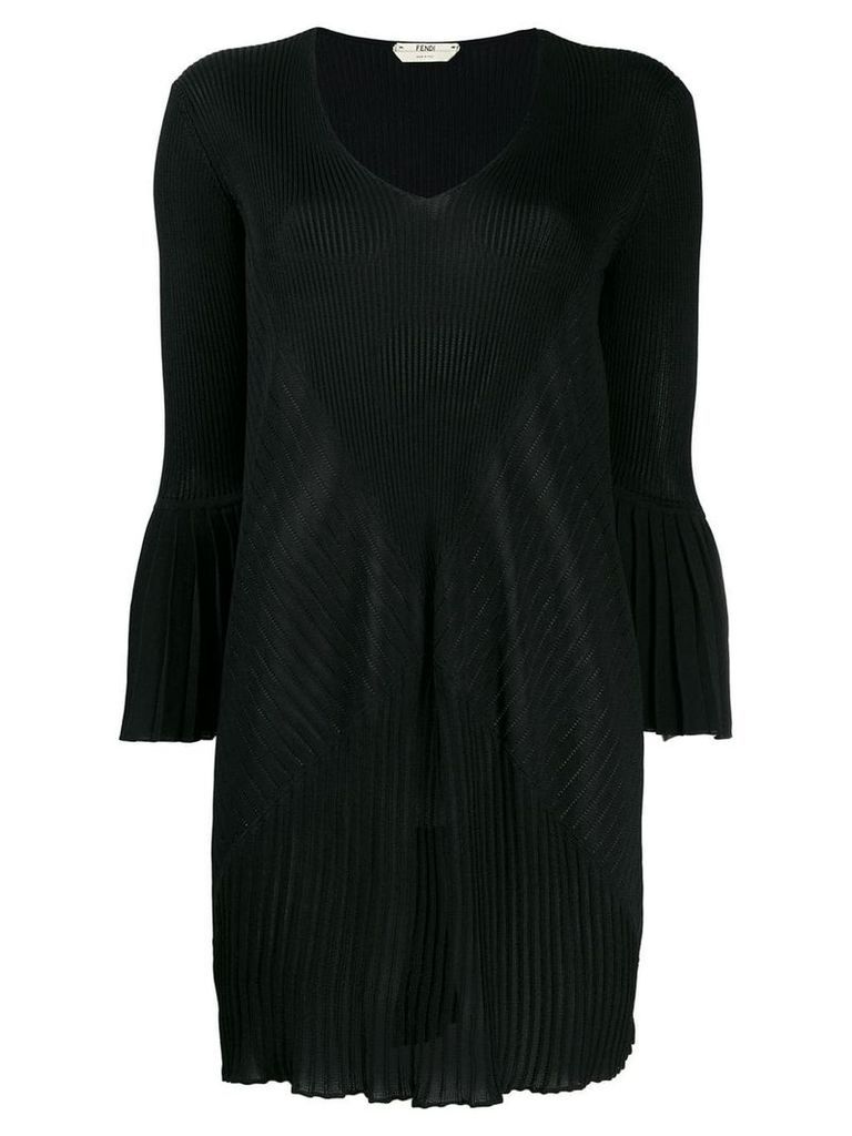 Fendi Pre-Owned pleated detailed mini dress - Black