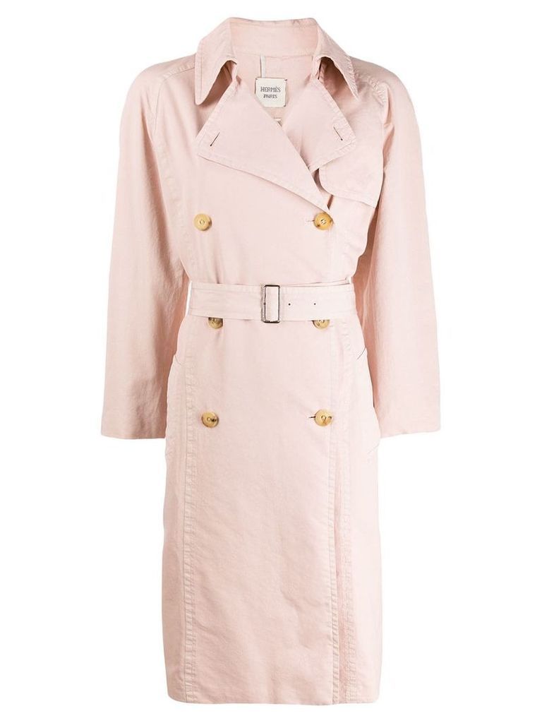 Hermès Pre-Owned 1990's trench coat - PINK