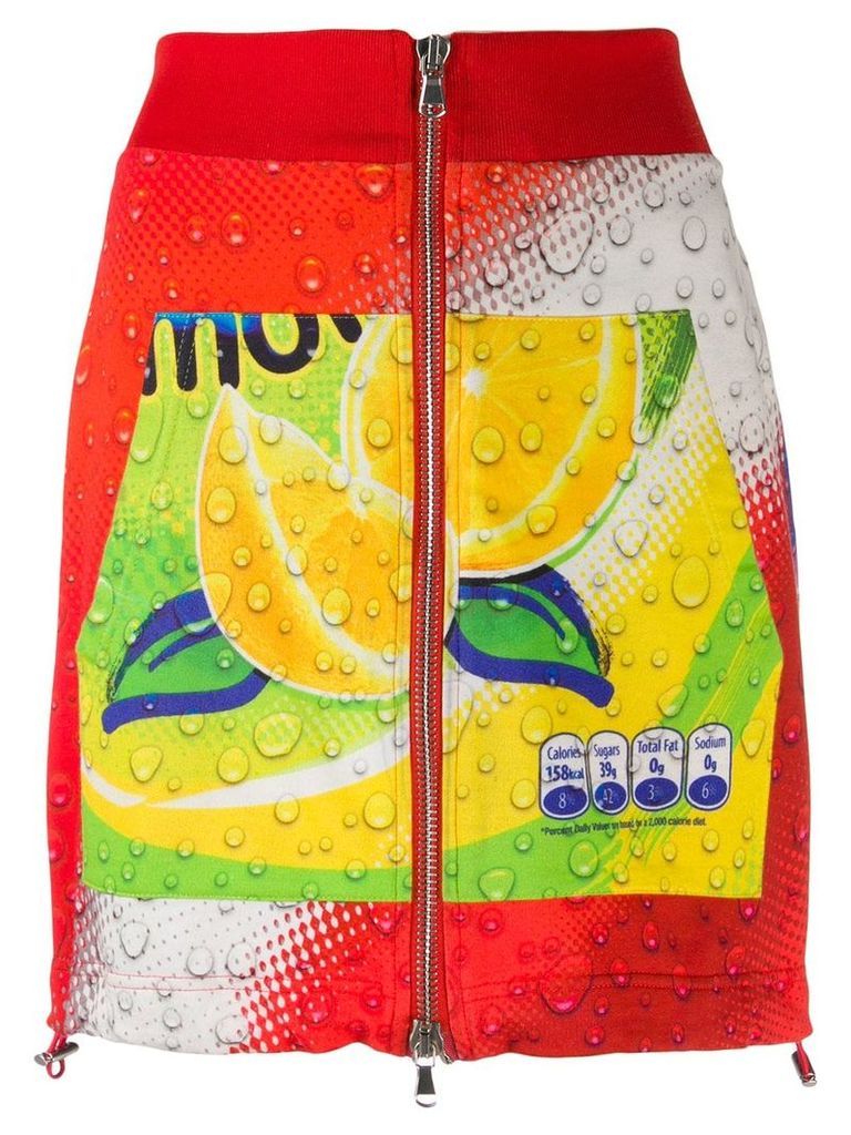 Moschino Pre-Owned 1990's soda print mini skirt - Yellow