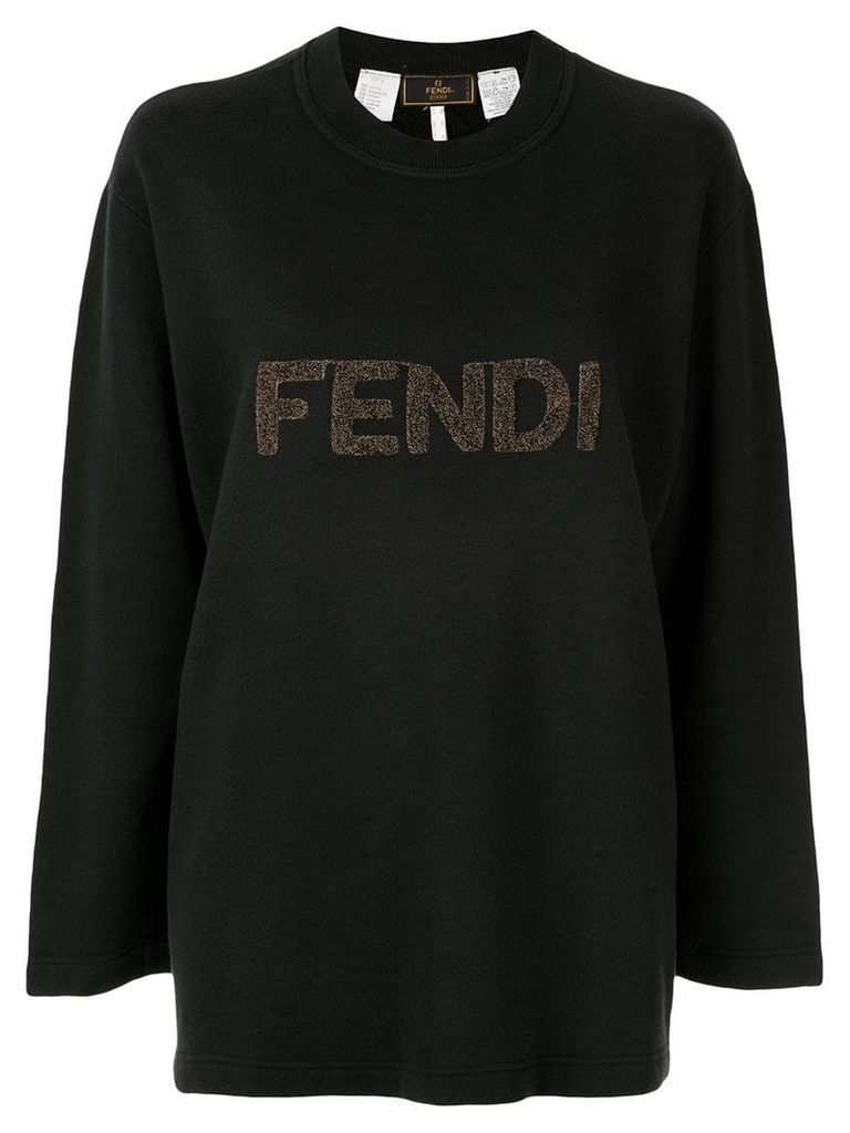 Fendi Pre-Owned logo patch sweatshirt - Black