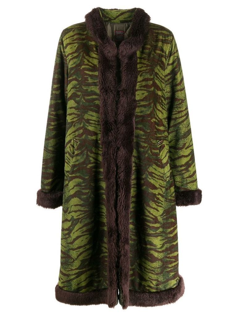 Jean Paul Gaultier Pre-Owned 90's zebra coat - Green