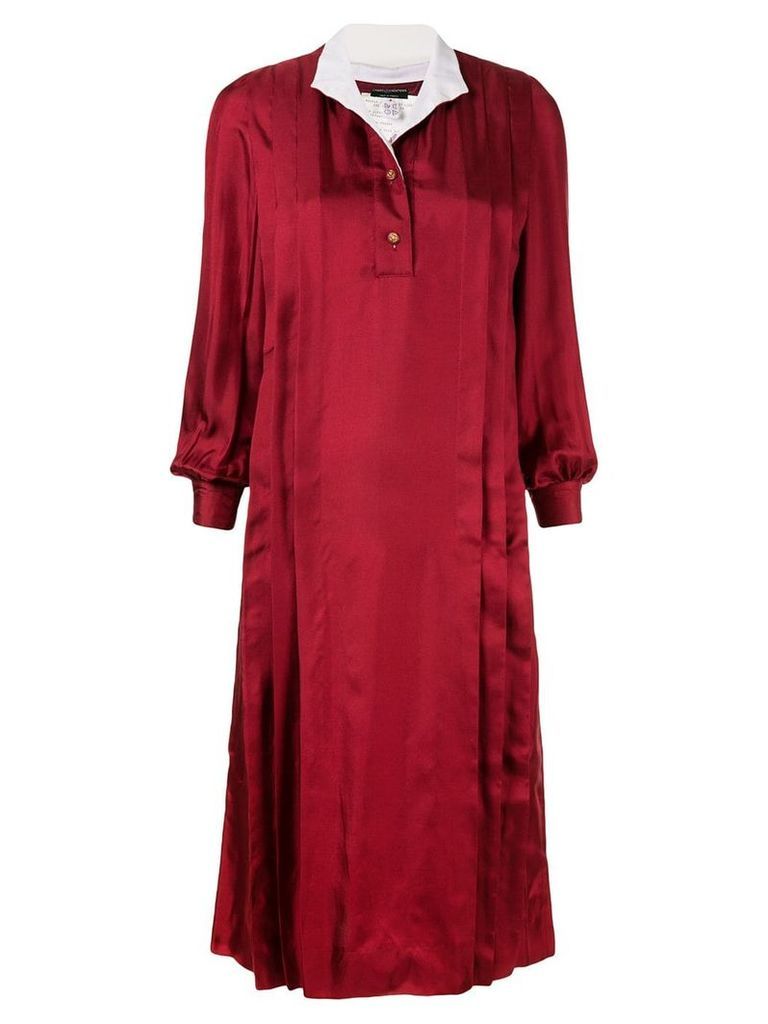Chanel Pre-Owned long-sleeve midi dress - Red