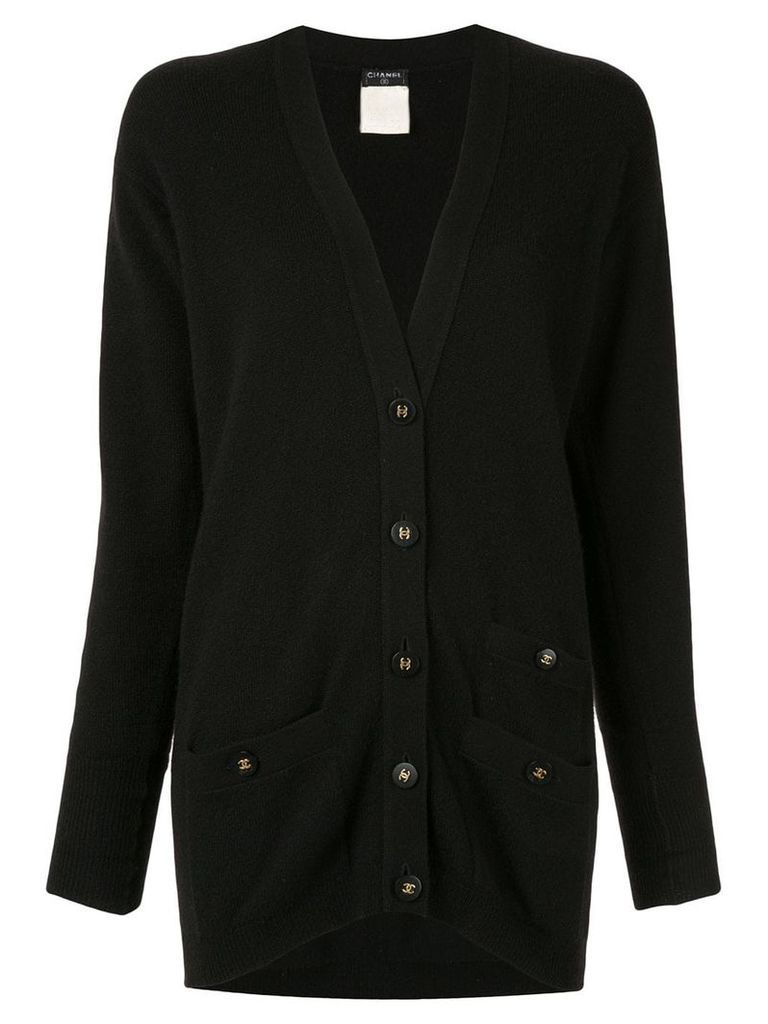 Chanel Pre-Owned knitted long-sleeved cardigan - Black